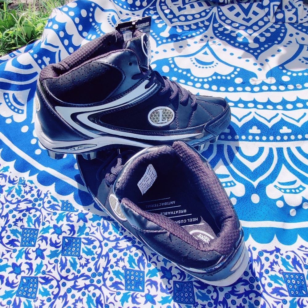 Louisville Slugger Ball Cleats Unisex Black & White Sz. M6.5/ W8 - Picture 8 of 10